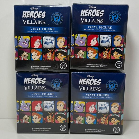 Disney Heroes vs. Villains Mystery Minis 2014 – Sealed Blind Box Lot of 4 • Funk - Picture 1 of 6